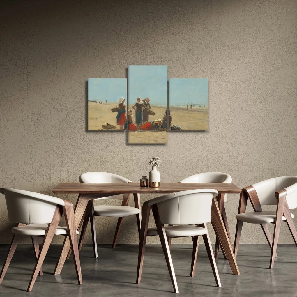 Obraz - Eugène Boudin, Women on the Beach at Berck, reprodukcia (90x60 cm)