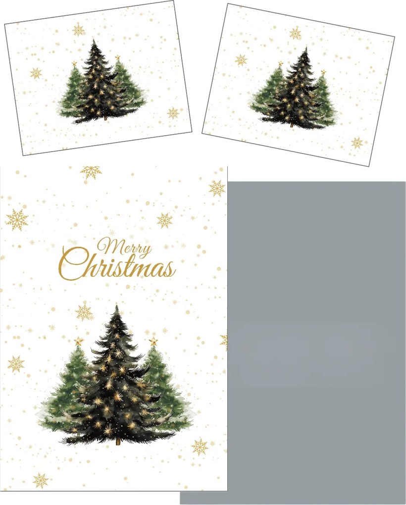 3D obliečky z mikrovlákna MERRY TREES biele Rozmer obliečky: 70 x 90 cm | 140 x 200 cm