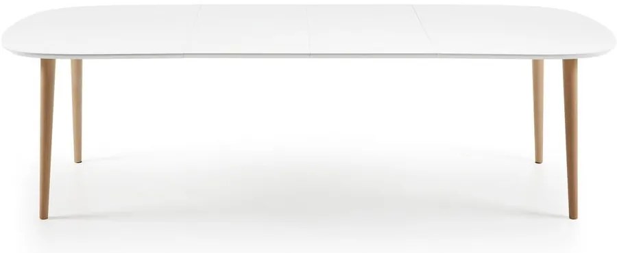 Biely rozkladací jedálenský stôl s bielou doskou 100x160 cm Oqui – Kave Home