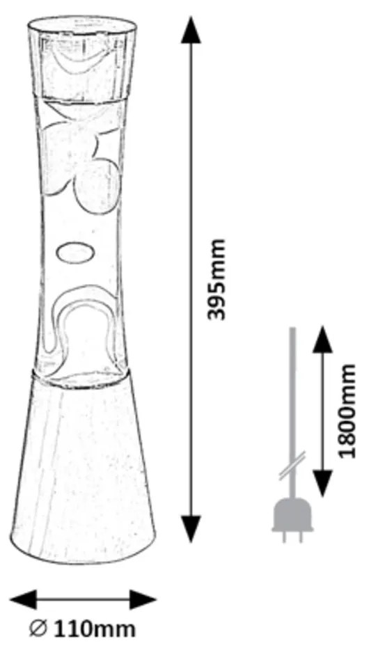 RABALUX Dekoratívna stolná lávová lampa MINKA, 1xGY.35, 20W, viacfarebná