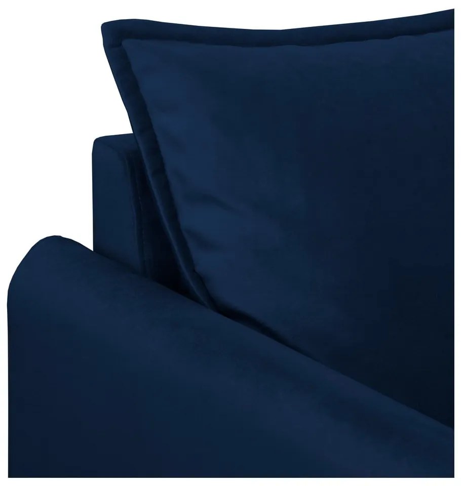 Tmavomodrá zamatová pohovka 138 cm Juli – Ropez
