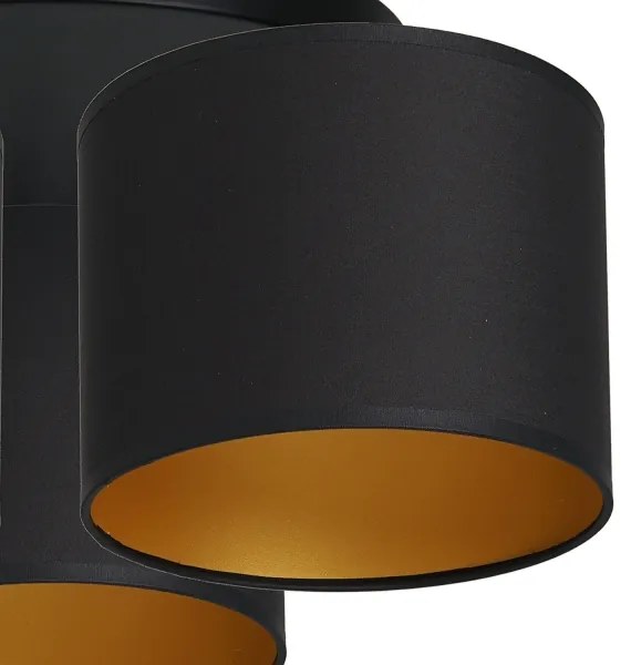Luster prisadený ARDEN 3xE27/60W/230V čierna/zlatá
