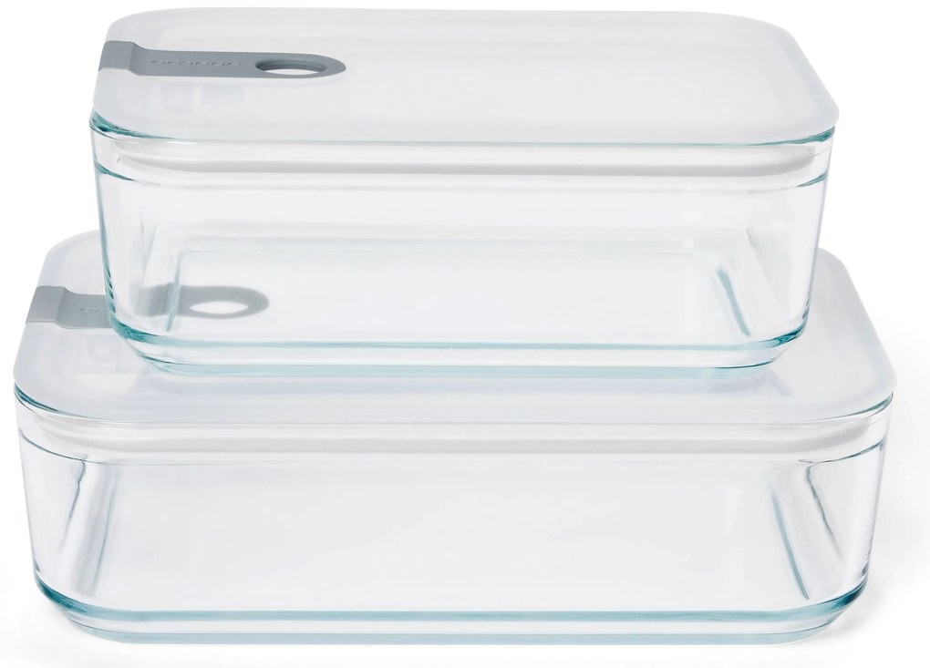 Multifunkčné sklené dózy s vekom, 2 ks