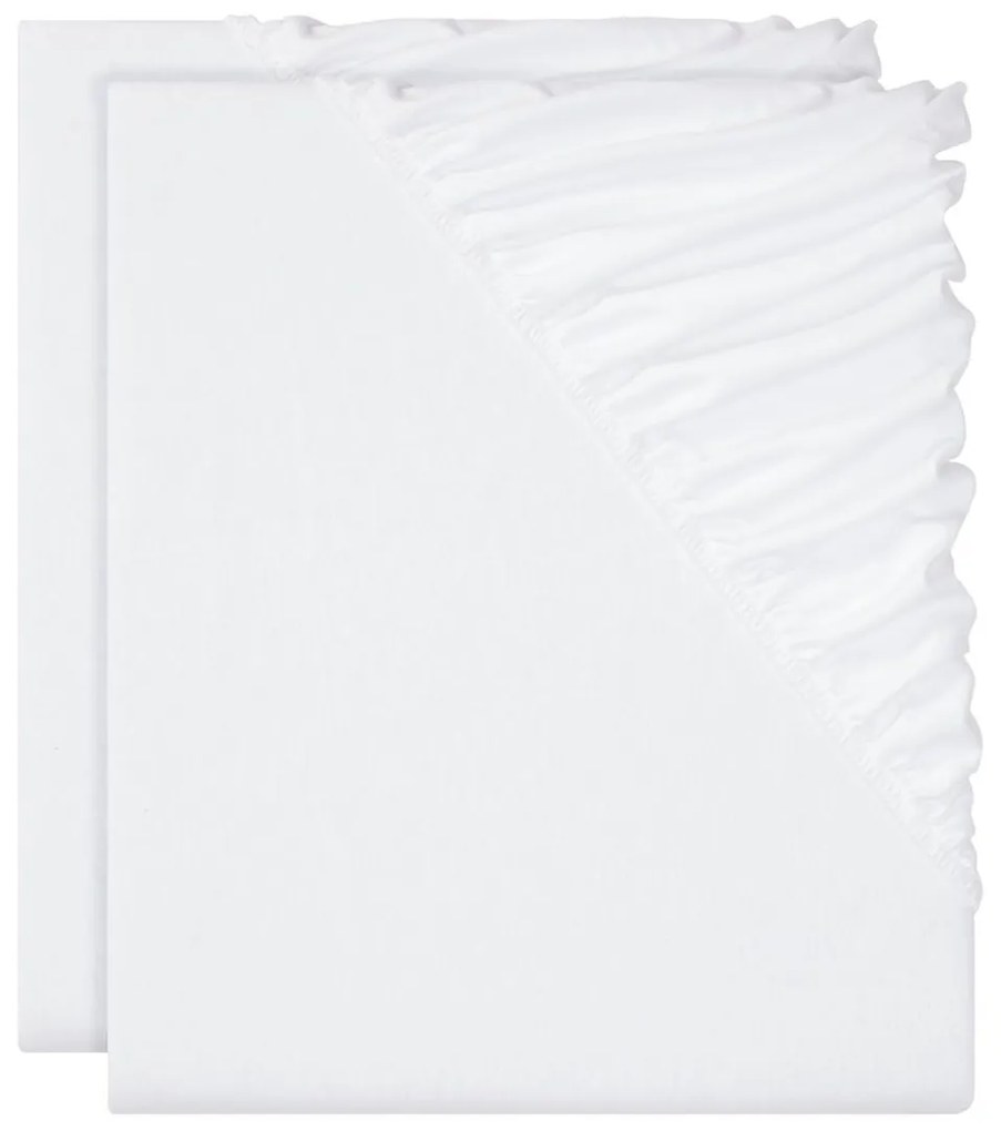 MERADISO® Napínacia plachta z jemného flanelu, 90-100 x 200 cm, 2 kusy (biela), biela (100311537)