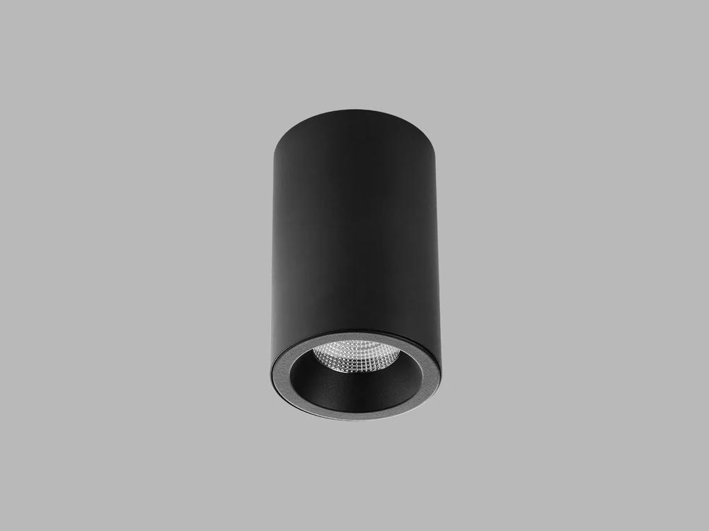 LED2 Bodové stropné LED osvetlenie TUBUS B, 9W, teplá biela, okrúhle, čierne