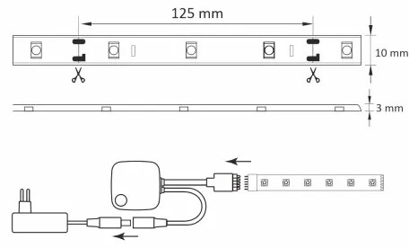 RGB LED Stmievateľný pásik Wi-fi + hudobná funkcia LED/16W/230V 5 m Tuya