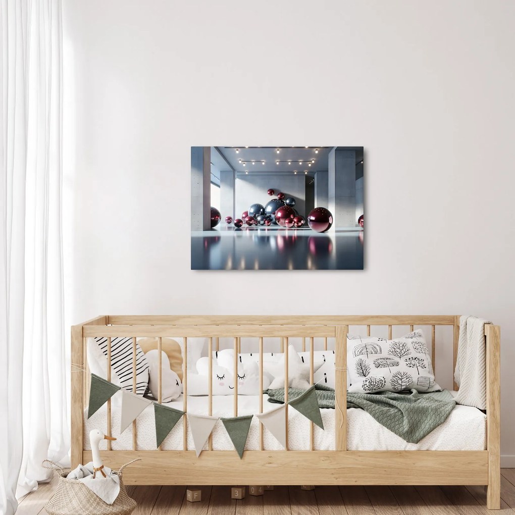 Obraz - 3D priestor s guľami II. (70x50 cm)