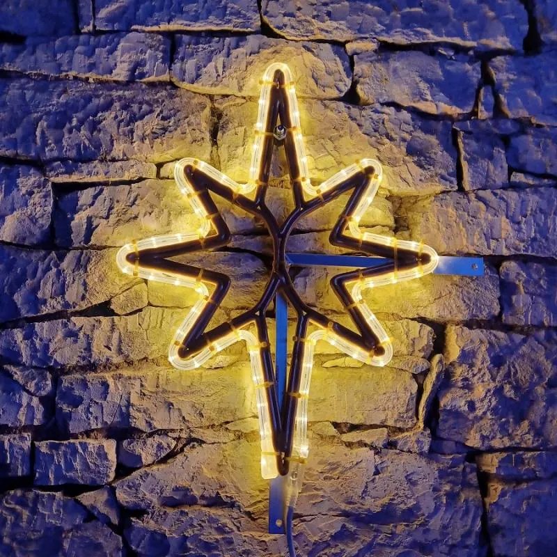 DECOLED LED svetlo s hviezdou, závesné, 35x50cm, teplá biela