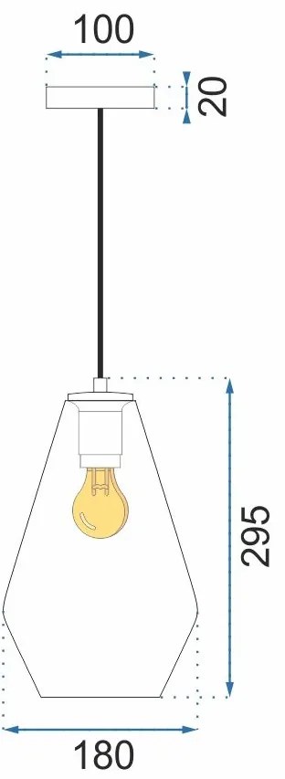 Toolight - sklenené závesné svietidlo E27 60W APP438-1CP, OSW-00568