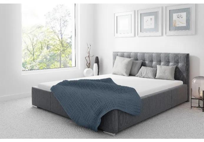 Čalúnená posteľ Soffio s úložným priestorom šedomodrá 180 x 200