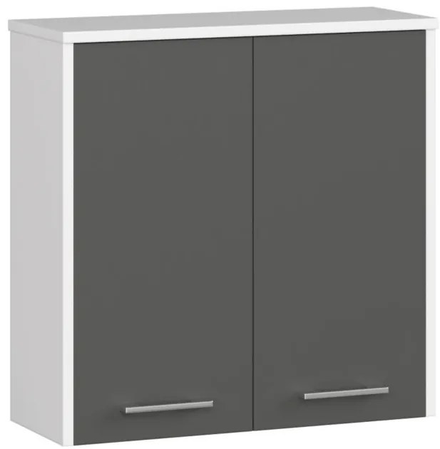 Kúpeľňová skrinka W 60 cm FIN 2D biela / sivá