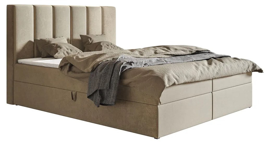 Čalúnená posteľ boxspring 160x200 S úložným priestorom