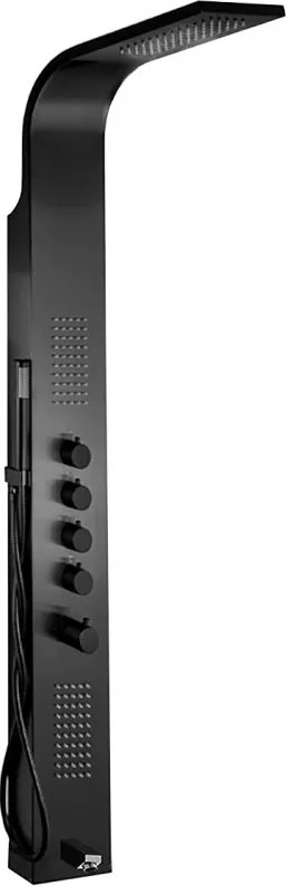 Mexen Timor, sprchový panel s výlevkou, čierna matná, 7621-04-70