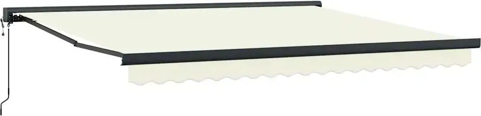 vidaXL Zvinovacia markíza, krémová, 4x3 m, tkanina a hliník