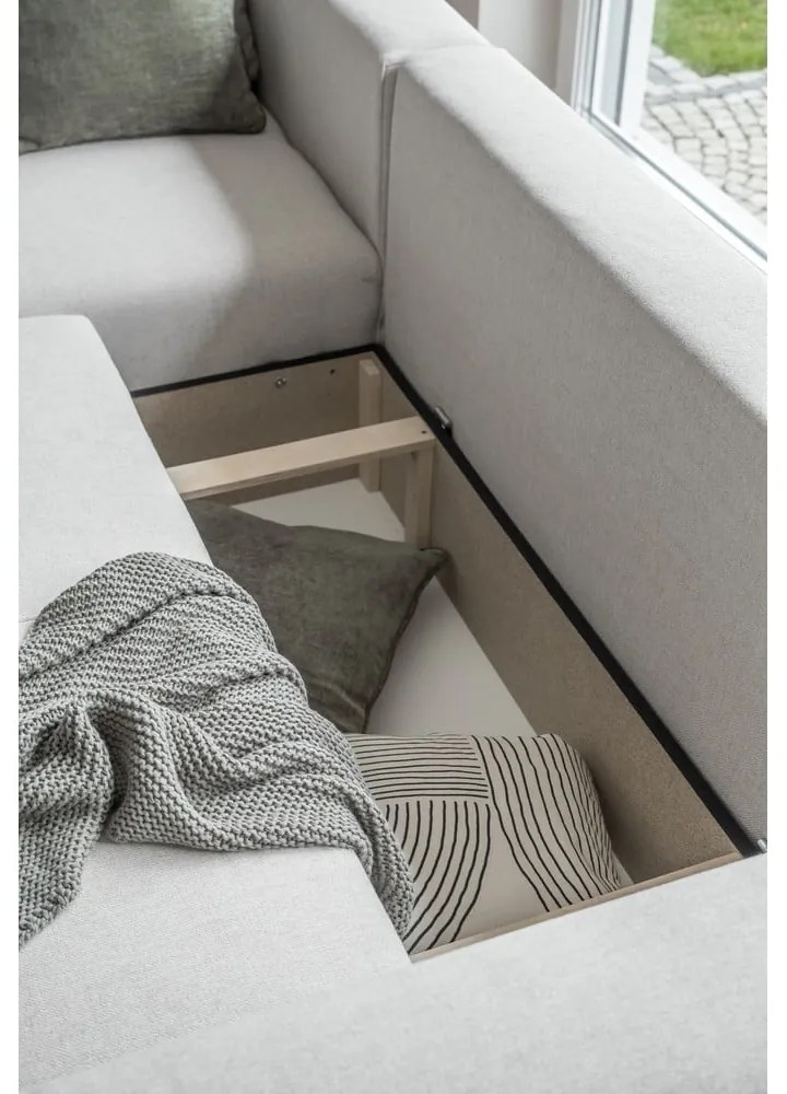 Krémovobiela rozkladacia rohová pohovka (variabilná) Homely Tommy – Miuform