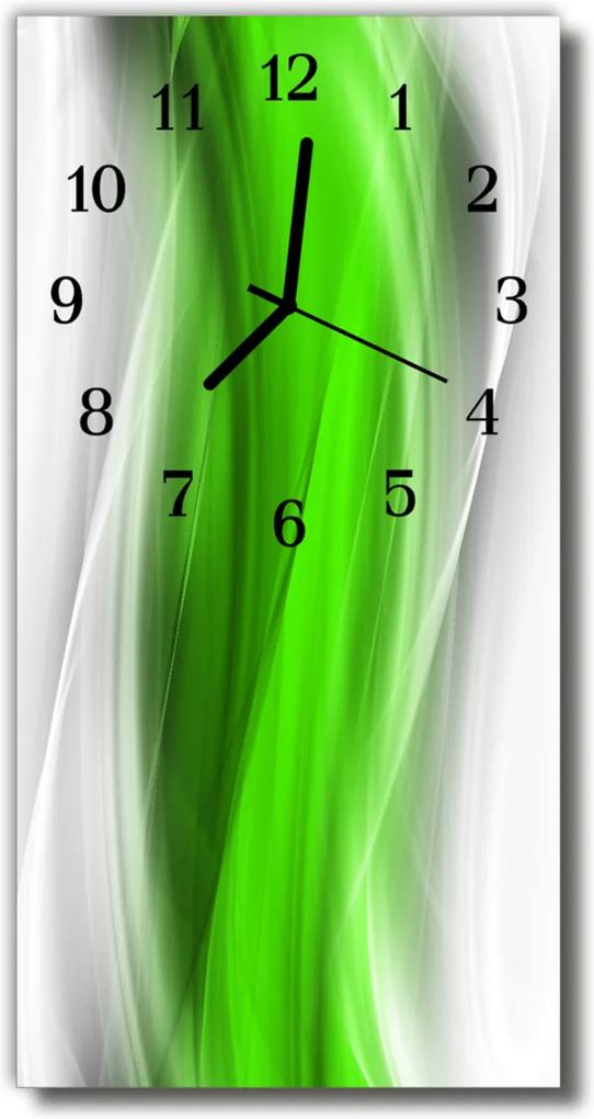 Sklenené hodiny vertikálne  Umenie abstrakcie zelená