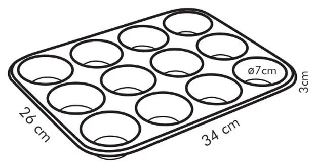 WESTMARK Forma na 12 muffinov, 34x26x3 cm