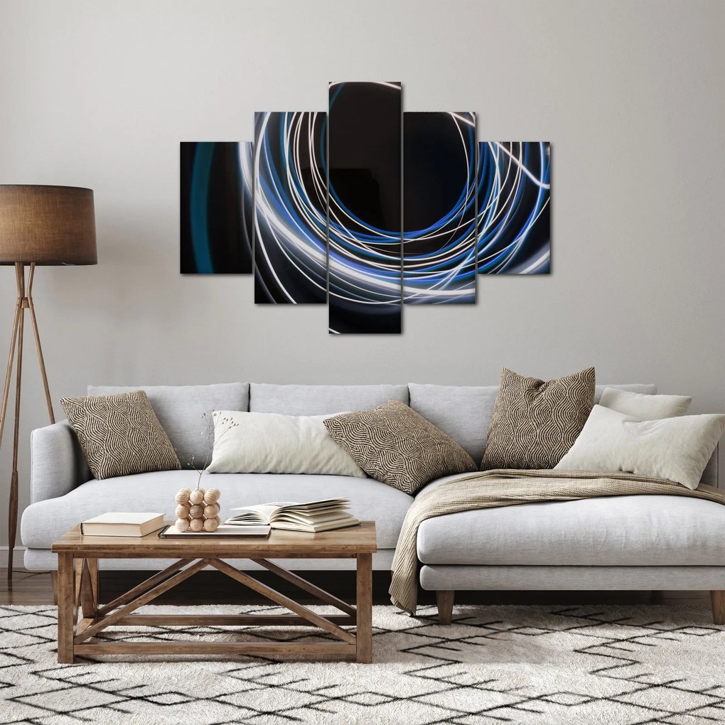 Obraz modrých liniek (150x105 cm)