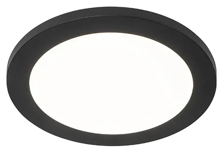 Stropné svietidlo čierne 22,5 cm okrúhle vrátane LED 3-stupňové stmievateľné - Steve