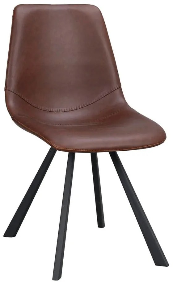 Hnedá jedálenská stolička s čiernymi nohami Rowico Alpha