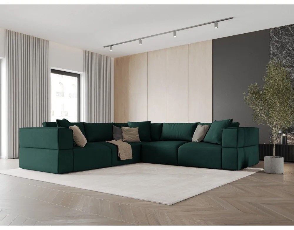 Zelená variabilná rohová pohovka Esther – Milo Casa