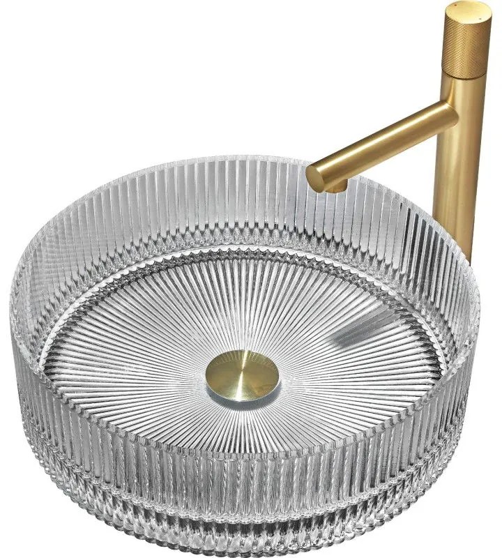 Mexen Eiva, sklenené umývadlo na dosku 39 × 39 cm, sivá, 24163966