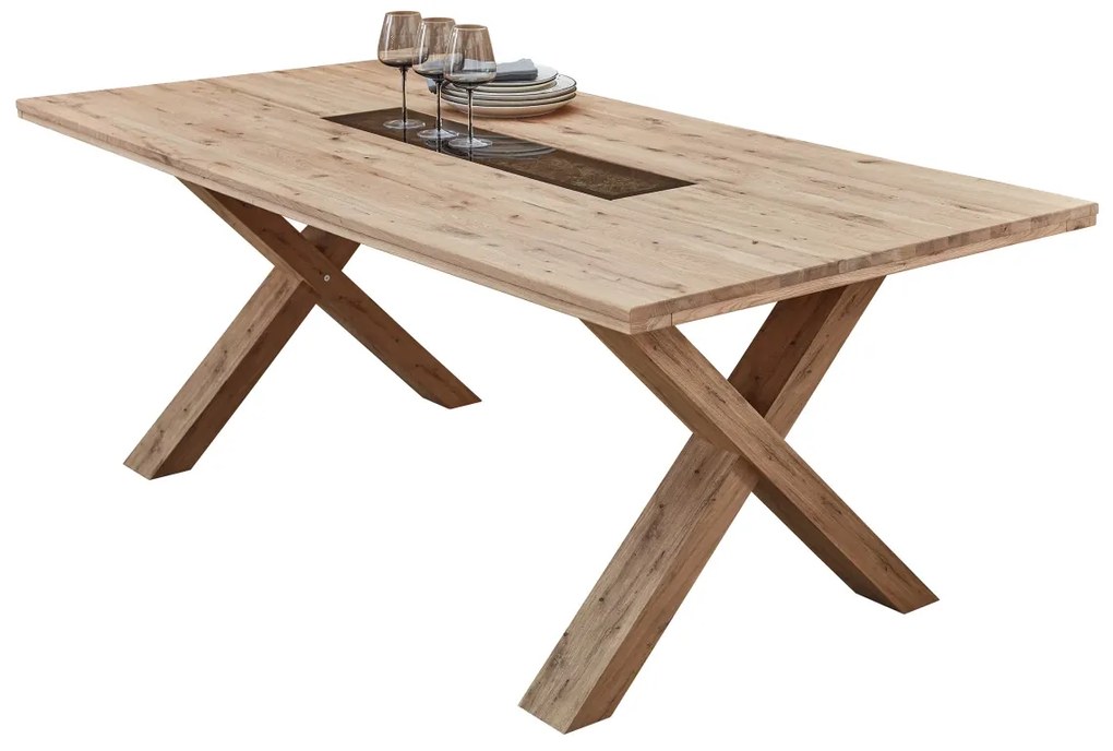 Jedálenský stôl Napoli 40 200 cm z masívu dub Bianco