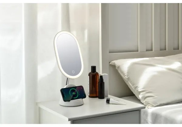 Immax 08970L - LED Stmievateľné zrkadielko s bezdrôtovým nabíjaním LED/18W/230V