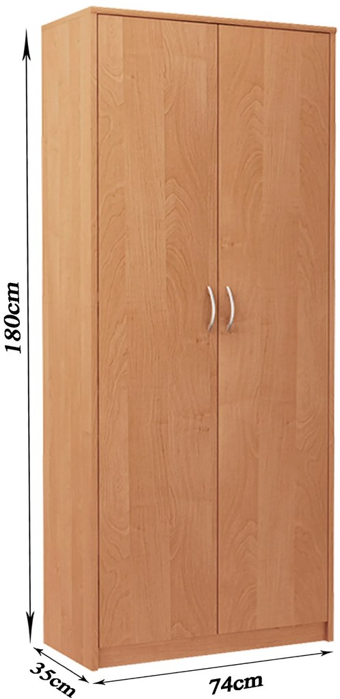 Policová skriňa LUCETTE - šírka 74 cm, jelša
