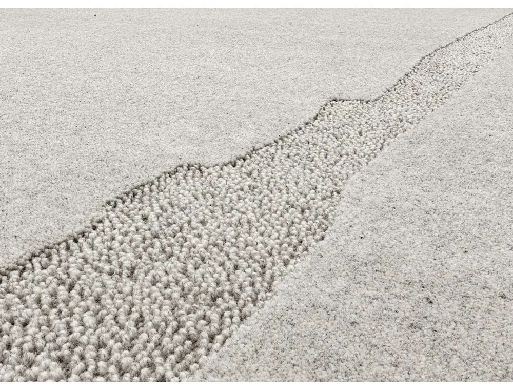 Svetlosivý vlnený koberec 133x190 cm Morphic Rocca – Agnella