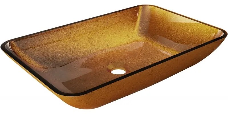 Mexen Megan, sklenené umývadlo na dosku, 56 x 36 cm, zlatá, 24135650