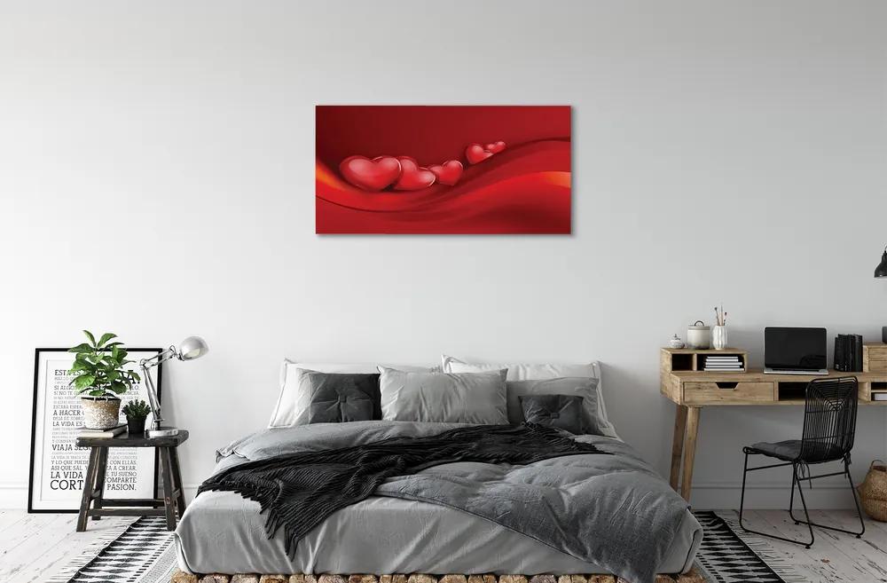 Obraz canvas Červené srdce pozadia 125x50 cm