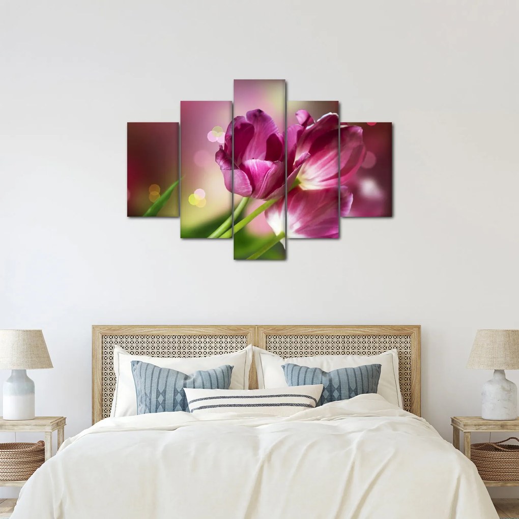Obraz ružových tulipánov (150x105 cm)