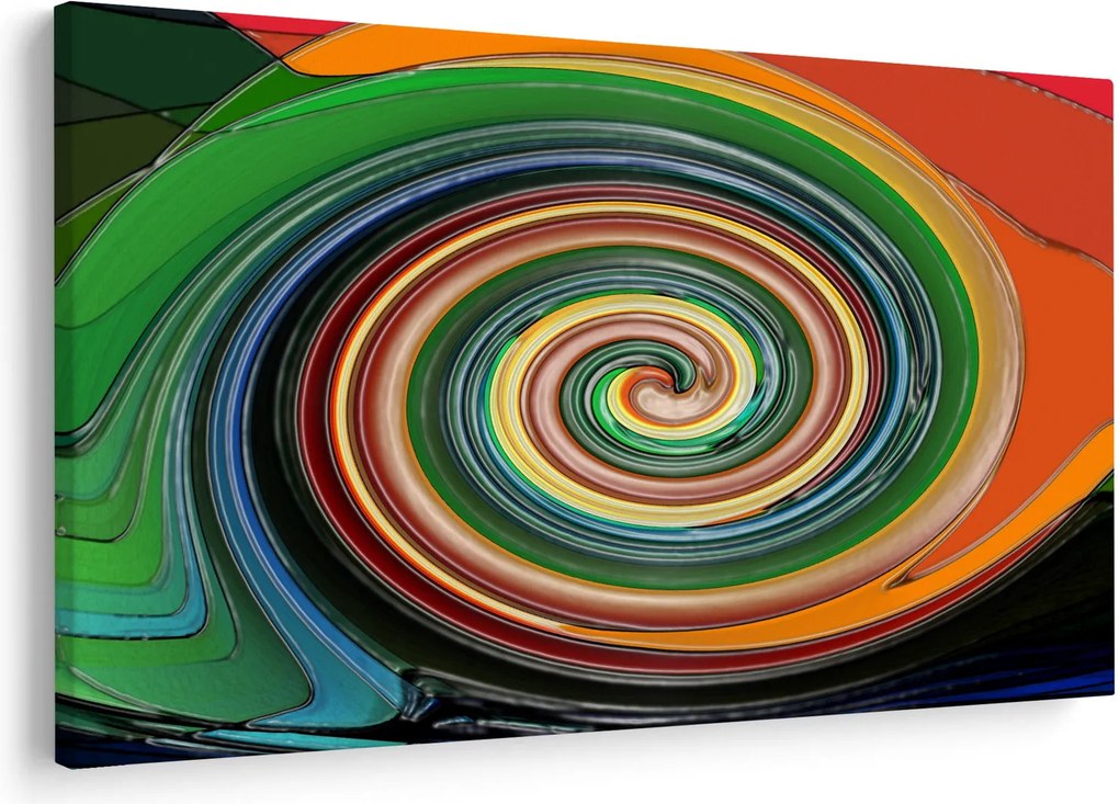 Abstraktný obraz - farebná špirála (90x60 cm)