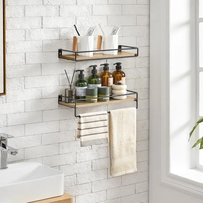 Nástenné police OSKAR LWS441B11 čierne (2 ks)