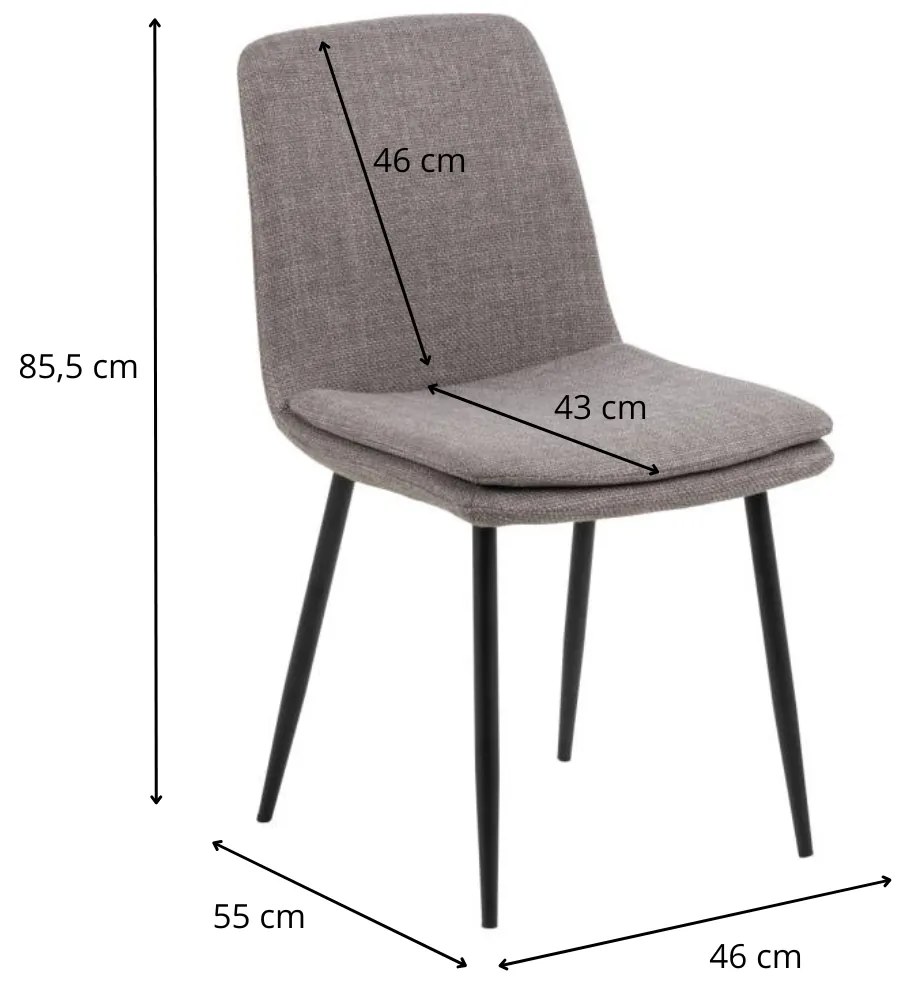 Jídelní židle Becca světle šedá/hnědá