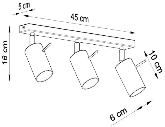 Sollux SL.0729 - Bodové svietidlo RING 3xGU10/10W/230V
