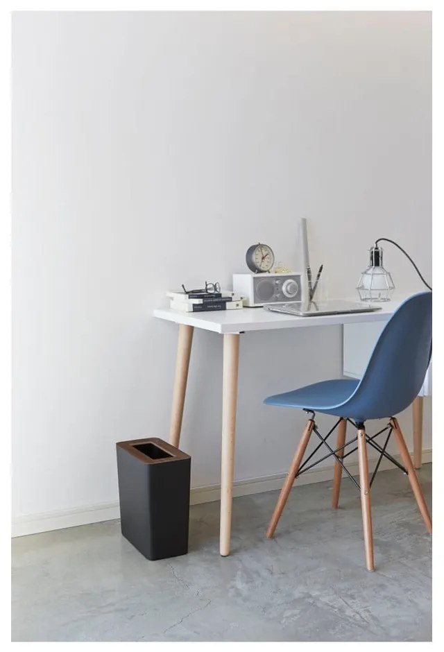 Čierny kancelársky oceľový odpadkový kôš 10 l Rin – YAMAZAKI