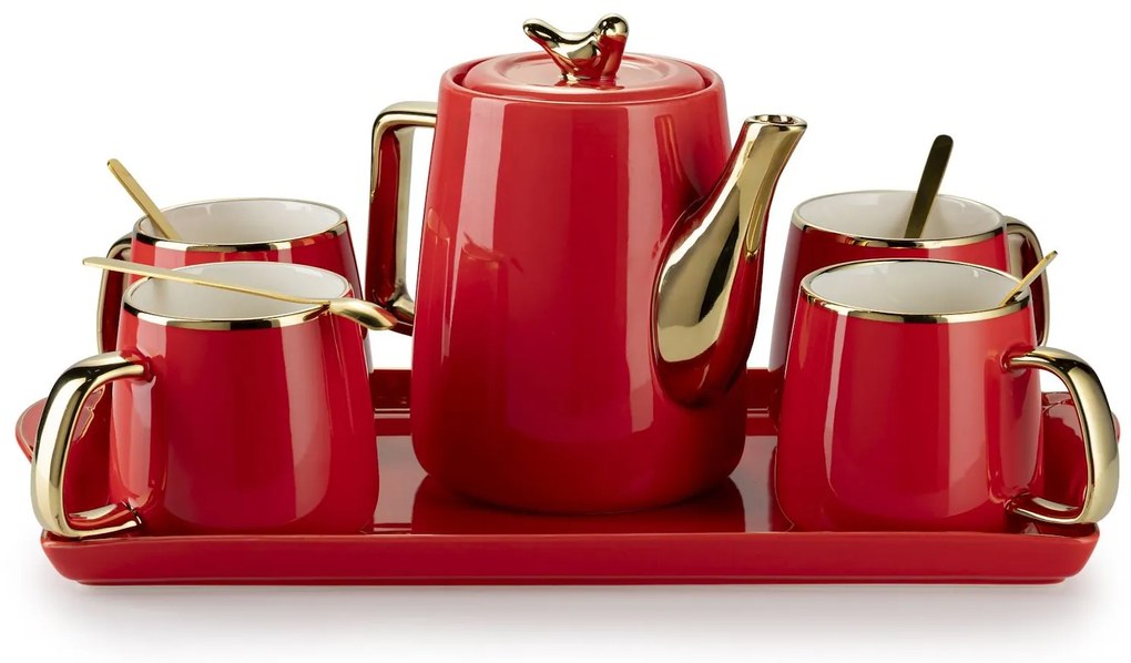 Čajový/kávový set Noah Red Gold