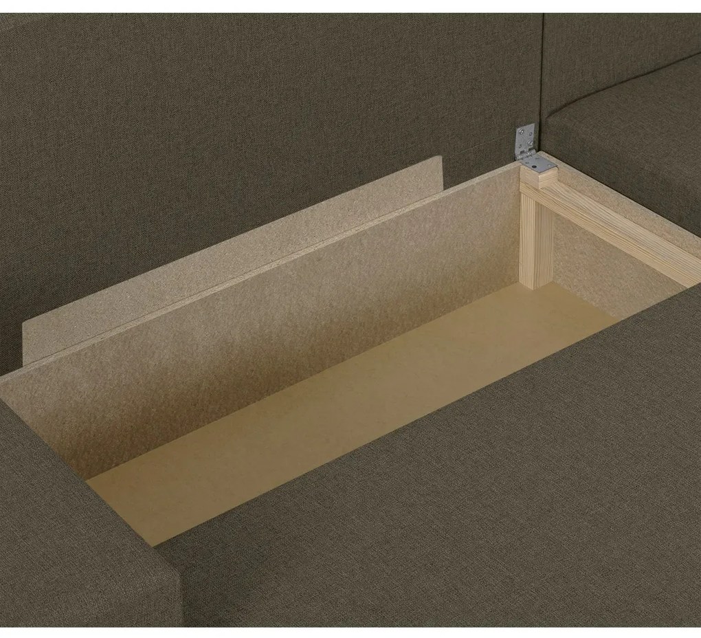 Rozkládací rohová sedací souprava MODO3 + 2 Taburety Světle hnědá