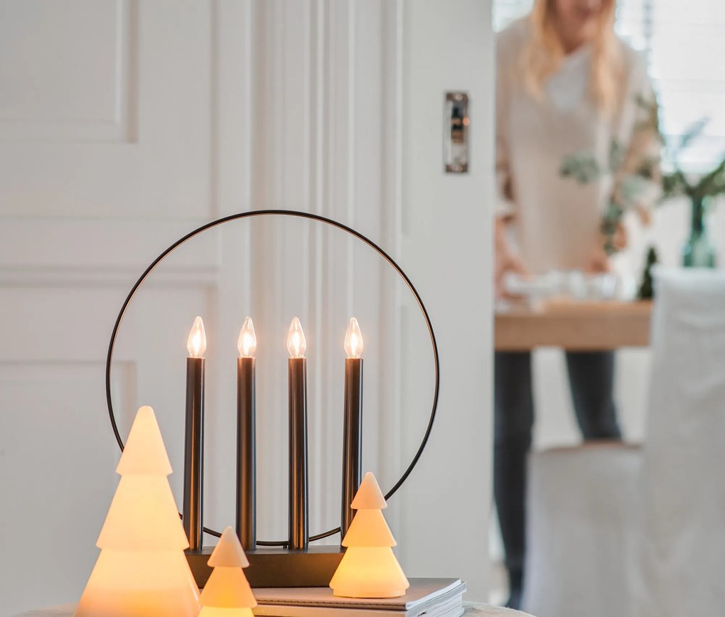 Jedlička z pravého vosku s LED, 2 ks