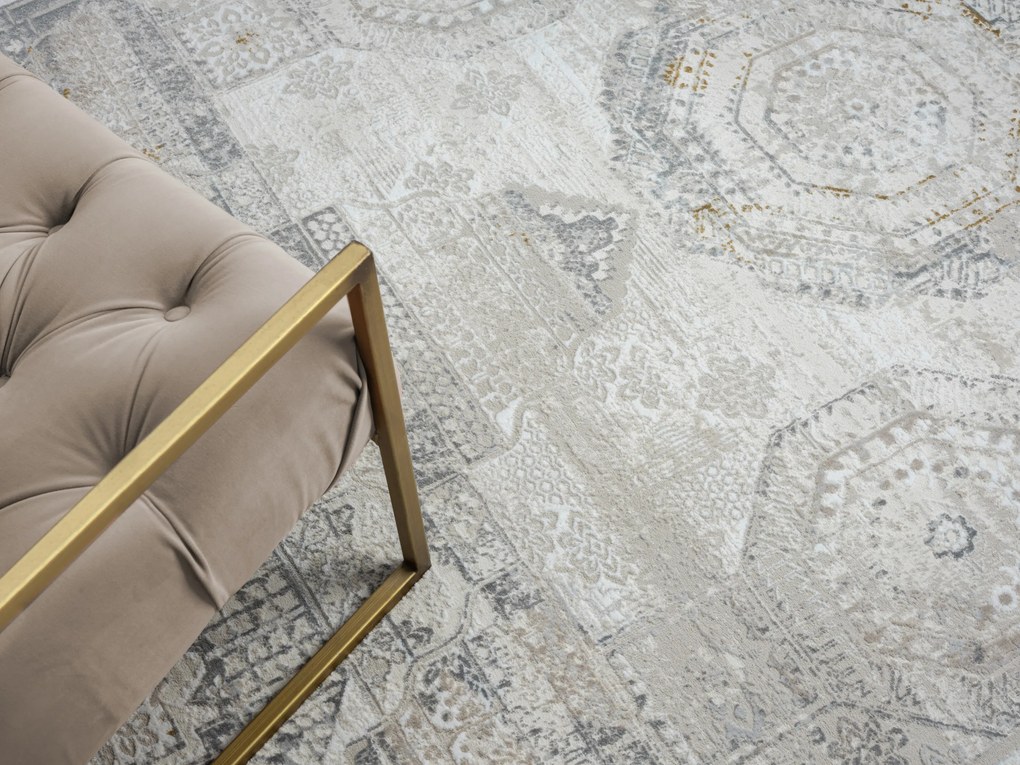 Kusový koberec My Kazak creme, 160x230, šedá, chodba / predsieň, My Flair