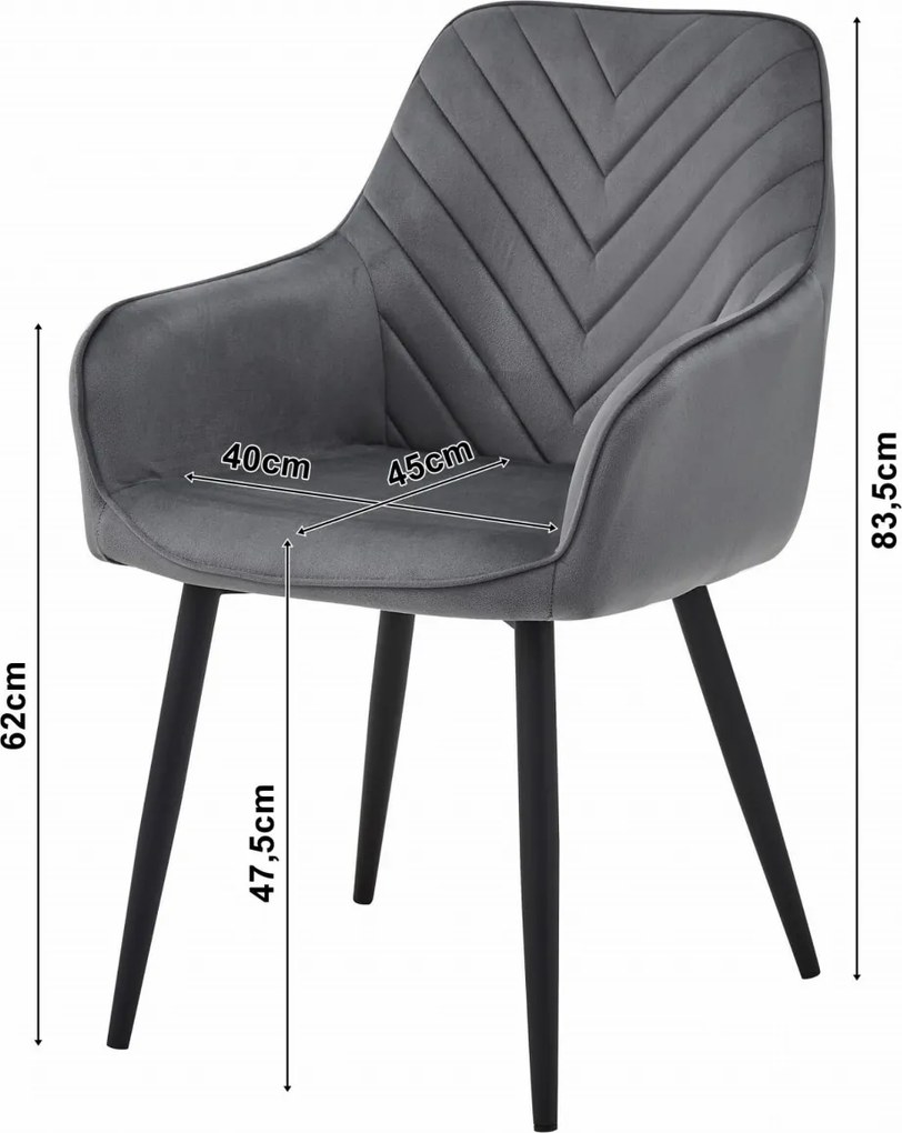 AKCIA Jedálenské kreslo NANA VELVET, modré II. akosť