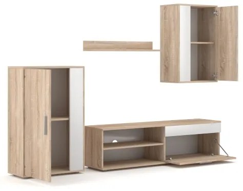 Obývacia stena BRICK dub sonoma/biela