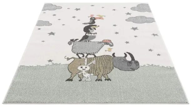 Detský koberec Tiere Anime 9394 zelený