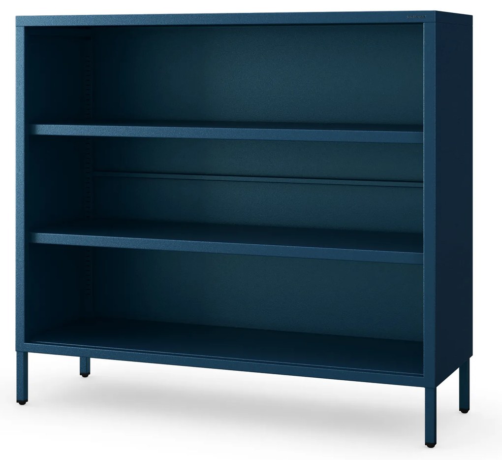 Nízky policový regál LUCA, 1000 x 900 x 350 mm, Modern: tmavomodrá farba