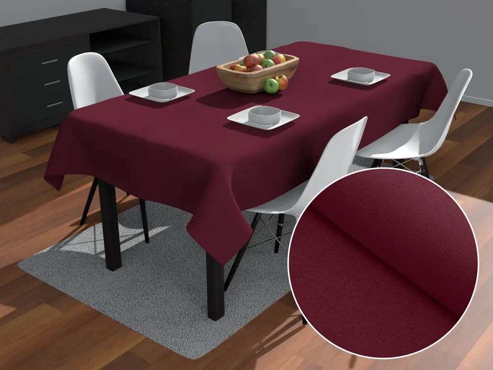Biante Dekoračný obdĺžnikový obrus BKU-115 Burgundský vínový 140x160 cm