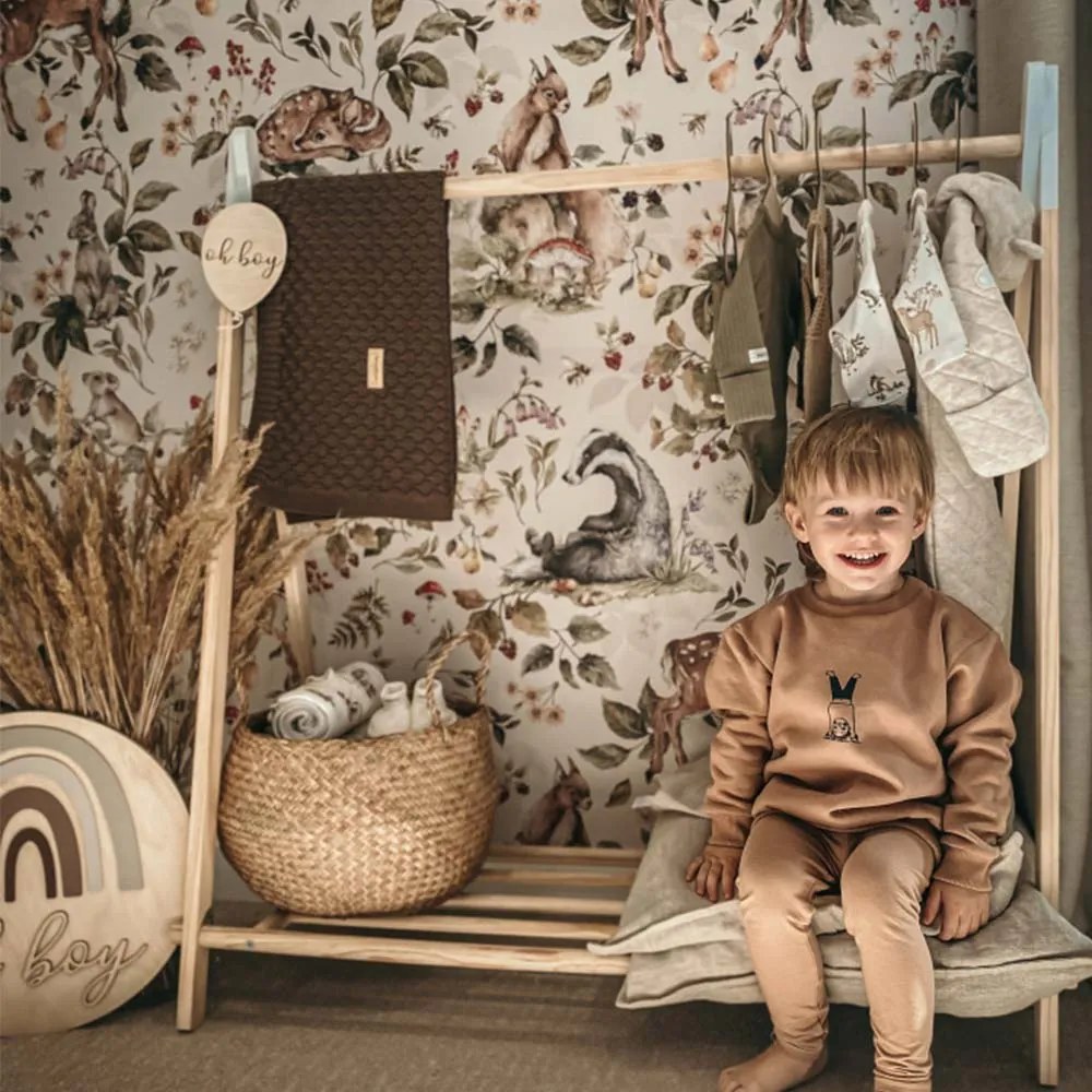 Tapeta roztomilé lesné zvieratá svetlé 280x100cm