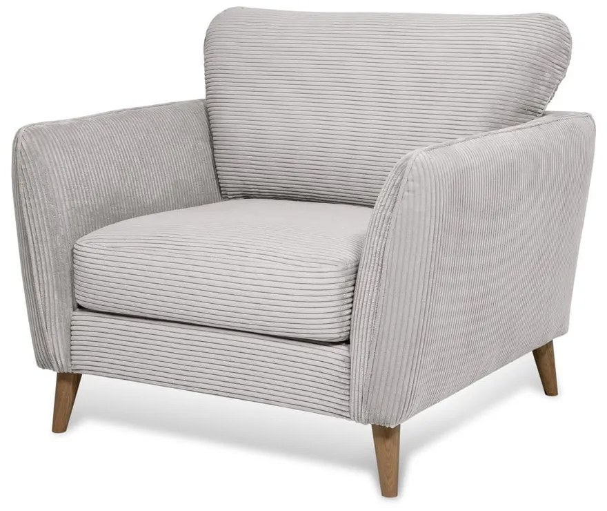 Svetlosivé menčestrové kreslo Paris – Scandic