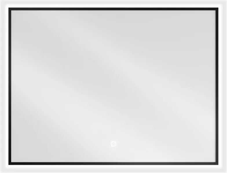 Mexen Erma osvetlené kúpeľňové zrkadlo 80 x 60 cm, LED 6000K, proti zahmlievaniu, čierny rám - 9814-080-060-611-70